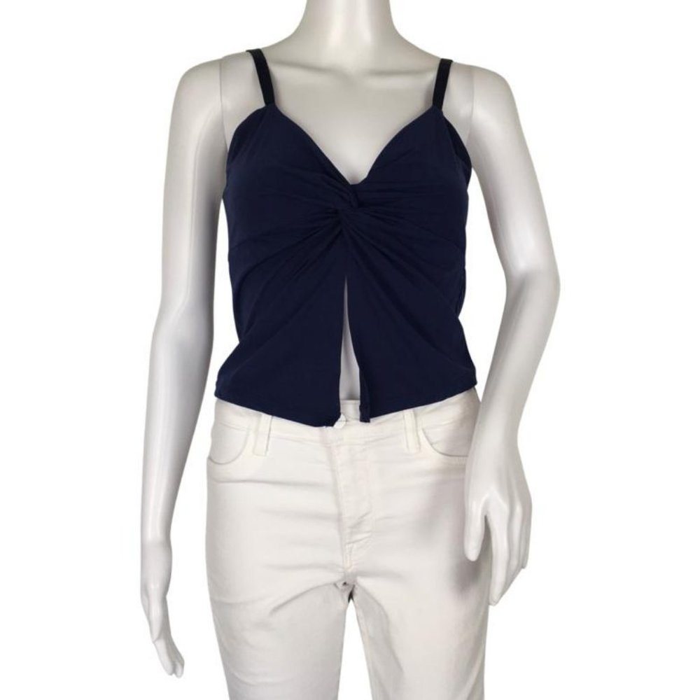 NWT Ramy Brook Women's Cut-Out Blouse Top Navy Blue Sz XS